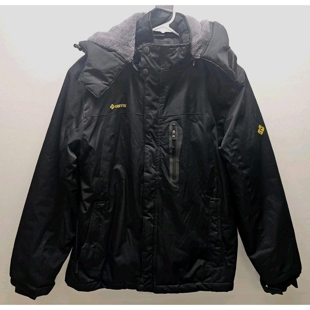 GEMYSE Womens Waterproof Fleece Lined Ski Snow Coat Black XS Gorpcore Utility